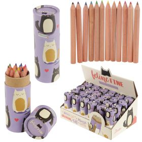 Feline Fine Katze Farbstift Behälter mit Buntstifte Feline Fine Katze Farbstift Behälter mit Buntstifte