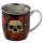 Skulls & Roses Totenkopf Tasse aus Porzellan mit Teeei und Deckel
