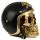 Gold-Totenkopf im Biker-Helm Figur