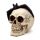 Gruseliger Totenkopf mit Fledermaus Ornament