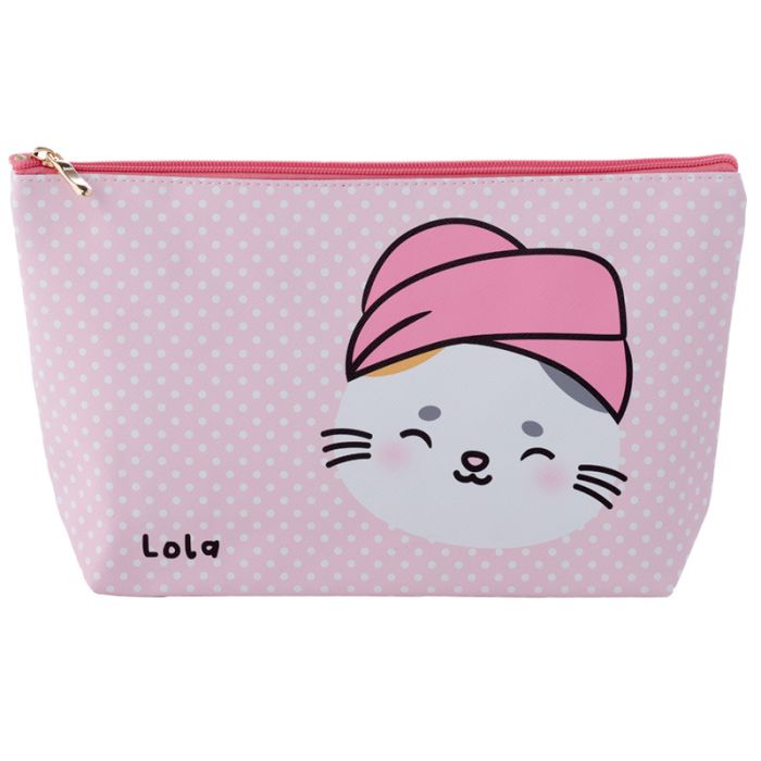 Adoramals Lola die Katze Großer PVC Kosmetiktasche