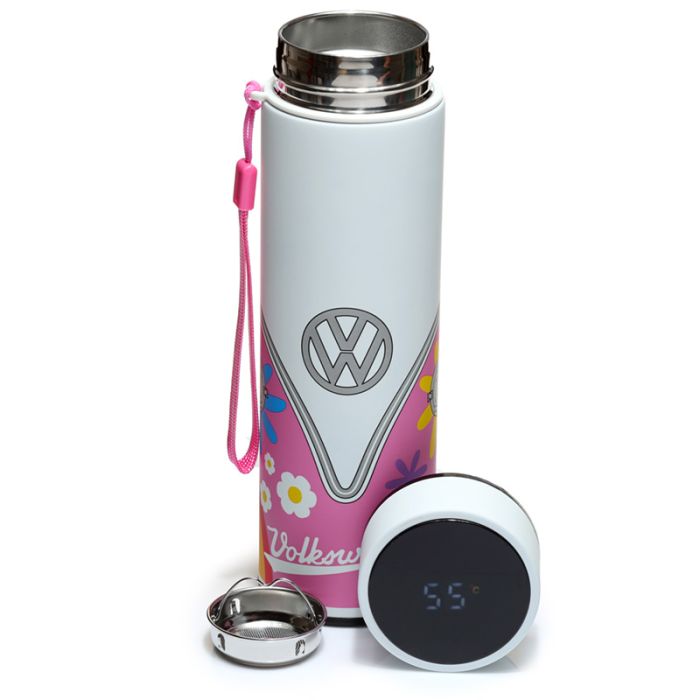 Volkswagen VW T1 Bulli Summer Trinkflasche mit Digital Thermometer