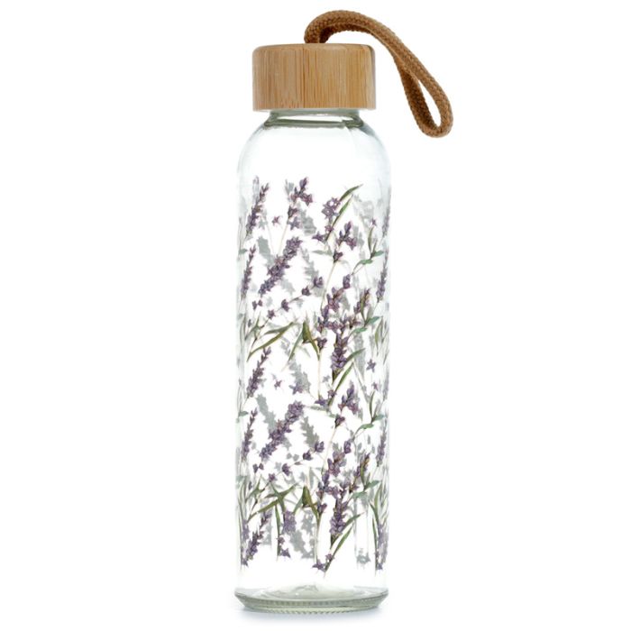 Pick of the Bunch Lavendel Wasserflasche - Glas & Bambus