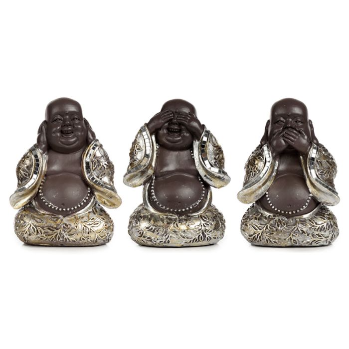 Chinesischer Buddha nichts hören, nichts sehen, nichts sagen 3er-Set