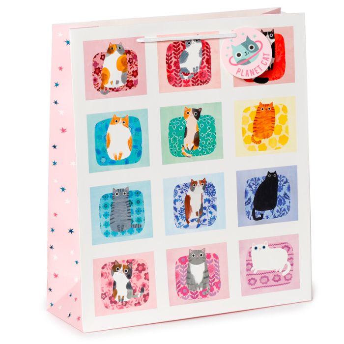 Planet Cat Katze Geschenktasche - (XL)