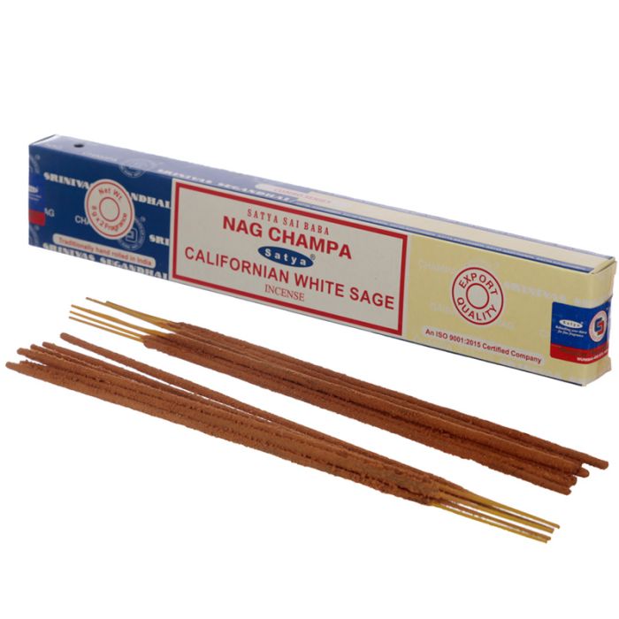 01308 Satya Nag Champa & Kalifornischer Weißer Salbei Räucherstäbchen