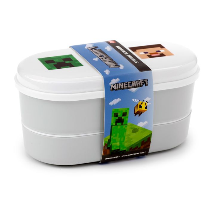Minecraft Faces Bento Box Lunchbox mit Gabel & Löffel