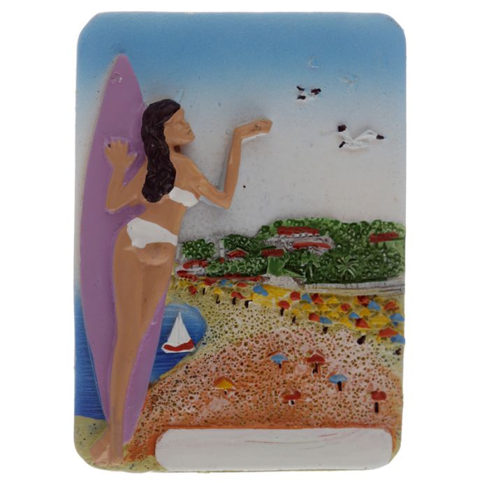 Strand Souvenir Magnet - Surfer & Strand