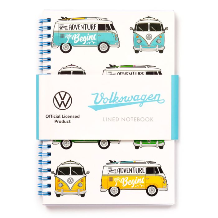 Volkswagen VW T1 Bulli Multidesign A5 liniertes Notizbuch mit Spiralbindung