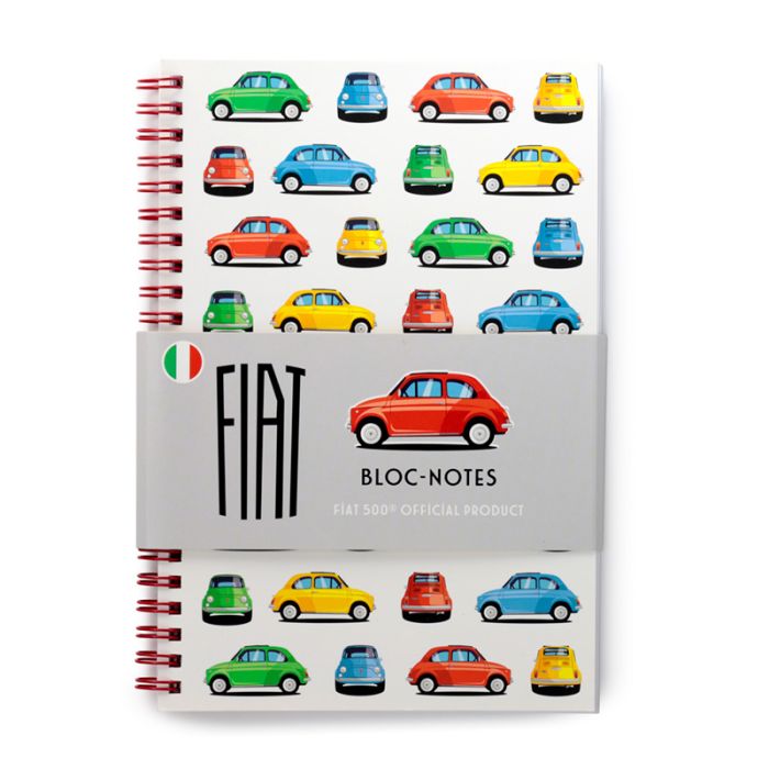 Fiat 500 Retro A5 liniertes Notizbuch mit Spiralbindung