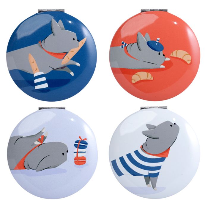 Bertrand die französische Bulldogge Taschenspiegel