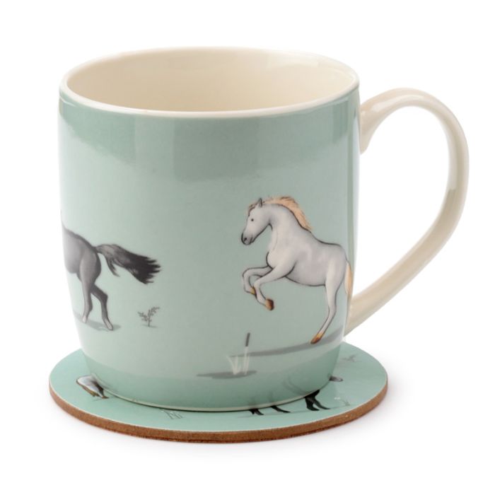 Willow Farm Pferde Tasse & Untersetzer Set  