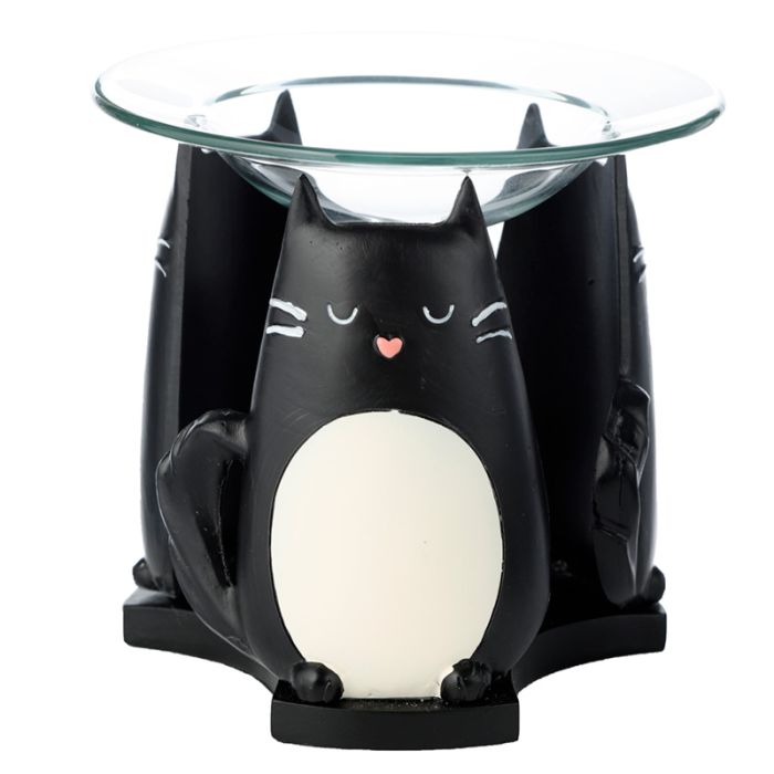 Feline Fine Katze Duftlampe für Öl und Wachs aus Harz