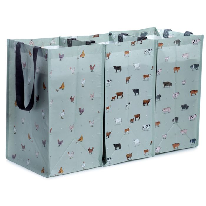 Willow Farm Bauernhoftiere Recycling-Taschen  RPET 3er-Set 