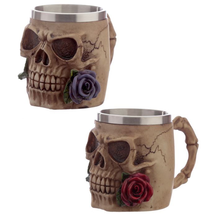Skull and Roses dekorativer Krug