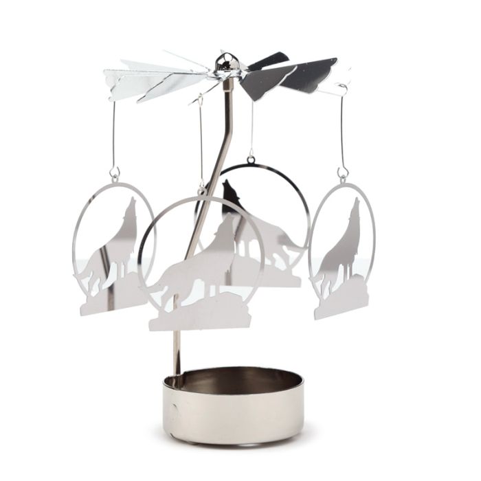 Heulender Wolf Teelichtkarussell