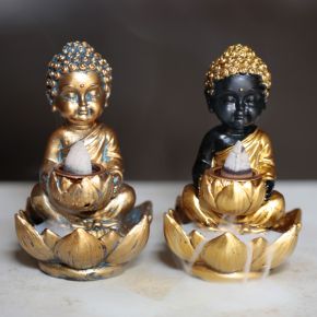 Kleines Buddha und Lotos Rückfluss Räucherbrenner Kleines Buddha und Lotos Rückfluss Räucherbrenner