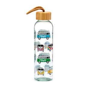 Volkswagen VW T1 Bulli Summer Wasserflasche - Glas & Bambus Volkswagen VW T1 Bulli Summer Wasserflasche - Glas & Bambus