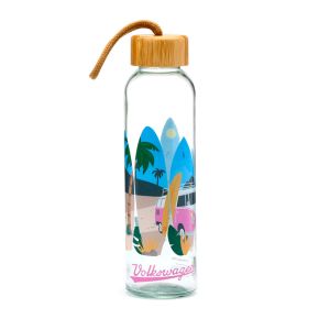 Volkswagen VW T1 Bulli Waves Wasserflasche - Glas & Bambus Volkswagen VW T1 Bulli Waves Wasserflasche - Glas & Bambus
