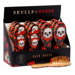 Skulls & Roses Totenkopf Haarbürste aus 100 % Bambus Skulls & Roses Totenkopf Haarbürste aus 100 % Bambus