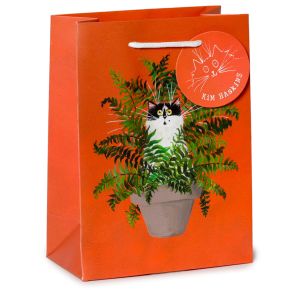 Kim Haskins Blumenkatze in Fern rote Geschenktasche - (M)