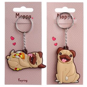 Mopps Pug PVC Schlüsselanhänger Mopps Pug PVC Schlüsselanhänger