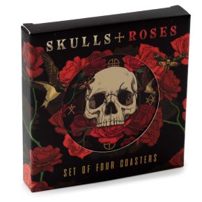 Skulls & Roses Totenkopf Untersetzer 4er Set