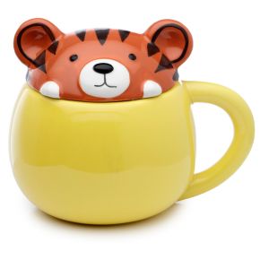 Adoramals Tiger piepsender Tier-Deckel Tasse  