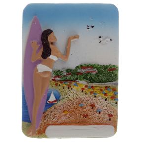 Strand Souvenir Magnet - Surfer & Strand Strand Souvenir Magnet - Surfer & Strand