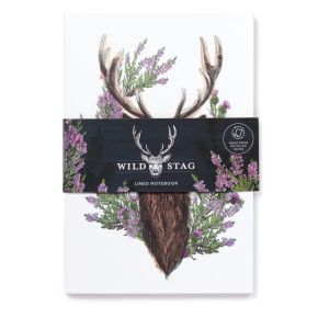 Wild Stag Platzhirsch liniertes A5-Notizbuch aus Recyclingpapier Wild Stag Platzhirsch liniertes A5-Notizbuch aus Recyclingpapier