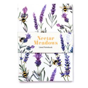 Nectar Meadows Bienen liniertes A5-Notizbuch aus Recyclingpapier Nectar Meadows Bienen liniertes A5-Notizbuch aus Recyclingpapier