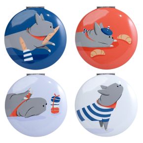 Bertrand die französische Bulldogge Taschenspiegel