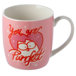 Simon's Cat Valentinstag rosa Tasse aus Porzellan