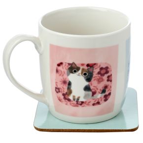 Angie Rozelaar Planet Cat Katze Tasse & Untersetzer Set Angie Rozelaar Planet Cat Katze Tasse & Untersetzer Set
