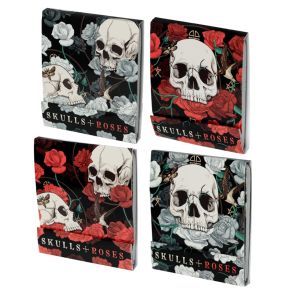 Skulls & Roses Totenköpfe Streichholzbriefchen Nagelfeile
