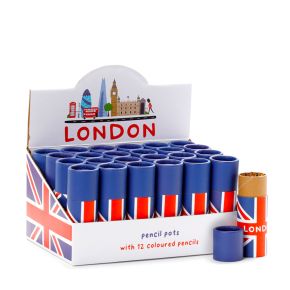 Union Jack  britische Fahne Bleistifttopf mit 12 Buntstiften