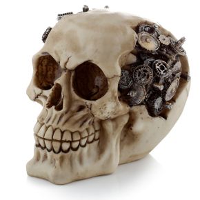 Steam Punk Totenkopf mit Rädchen und Zahnrädern
