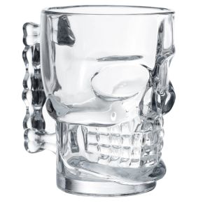 Glas Totenkopf geformter dekorativer Krug