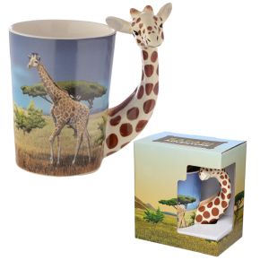 Giraffe mit Savanne geformter Henkel Tasse  