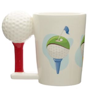 Golfball & Tee geformter Henkel Tasse Golfball & Tee geformter Henkel Tasse