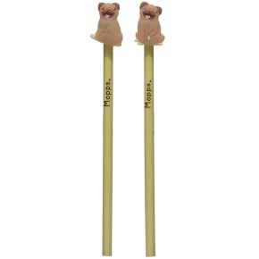 Mopps der Mops Hund Bleistift mit PVC Topper Mopps der Mops Hund Bleistift mit PVC Topper