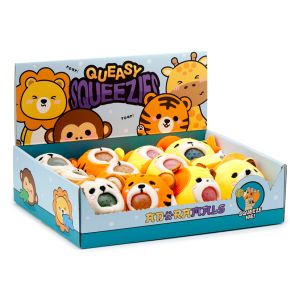 Queasy Squeezies Adoramals Zootiere Plüsch Quetschtiere Spielzeug (Affe/Tiger/Löwe/Giraffe)