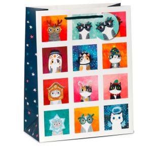 Weihnachten Angie Rozelaar Planet Cat Katze Geschenktasche - (L)